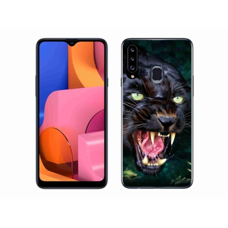 Zselés borítás mmCase Samsung Galaxy A20s készülékhez - dühös fekete párduc