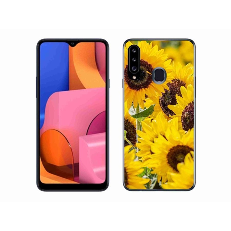 Zselés borítás mmCase Samsung Galaxy A20s készülékhez - Napraforgó