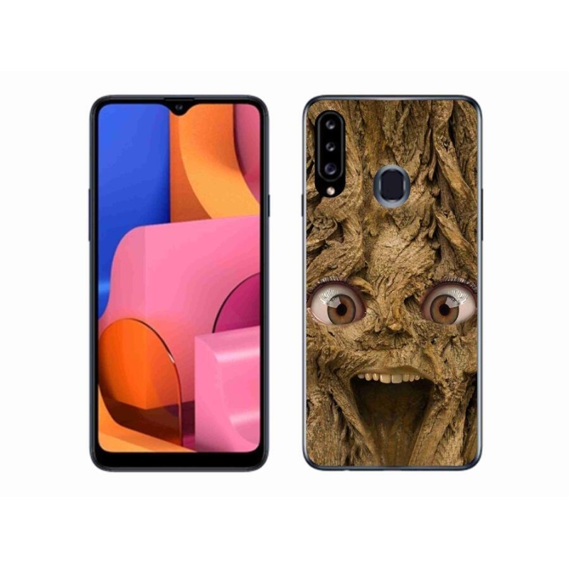 Gél borítás mmCase Samsung Galaxy A20S készülékhez - vidám fa szemekkel