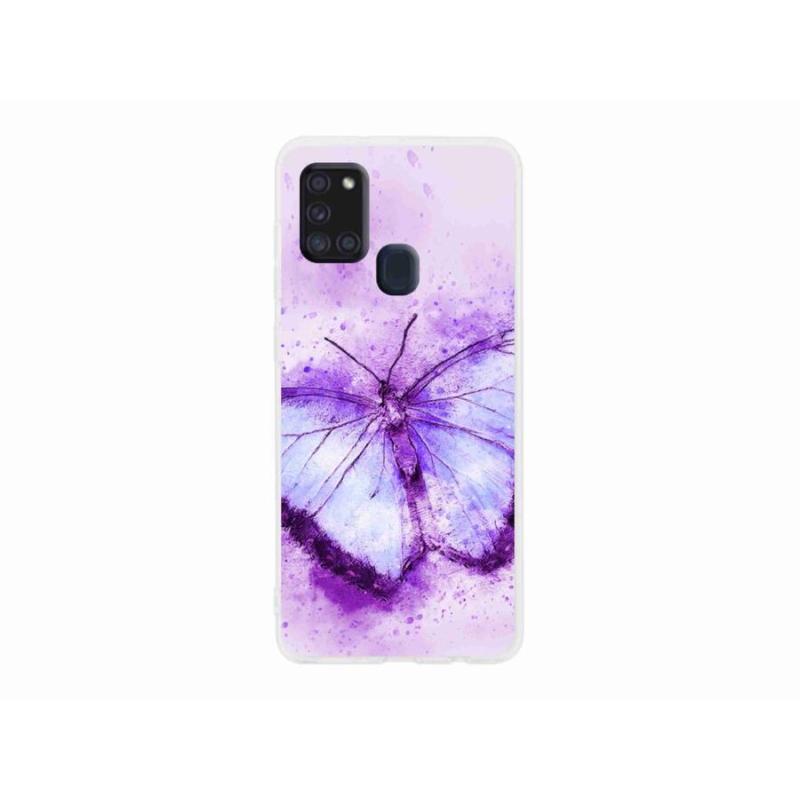 Gél védőhuzat mmCase Samsung Galaxy A21s készülékhez - lila pillangó