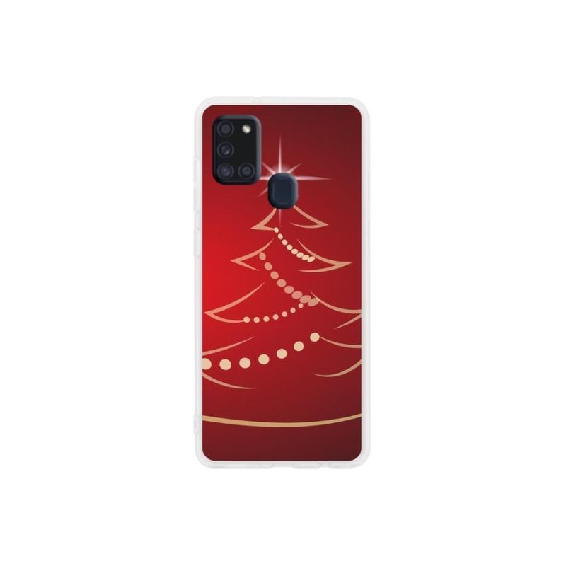Gél borítás mmCase Samsung Galaxy A21s készülékhez - karácsonyfa karikatúra