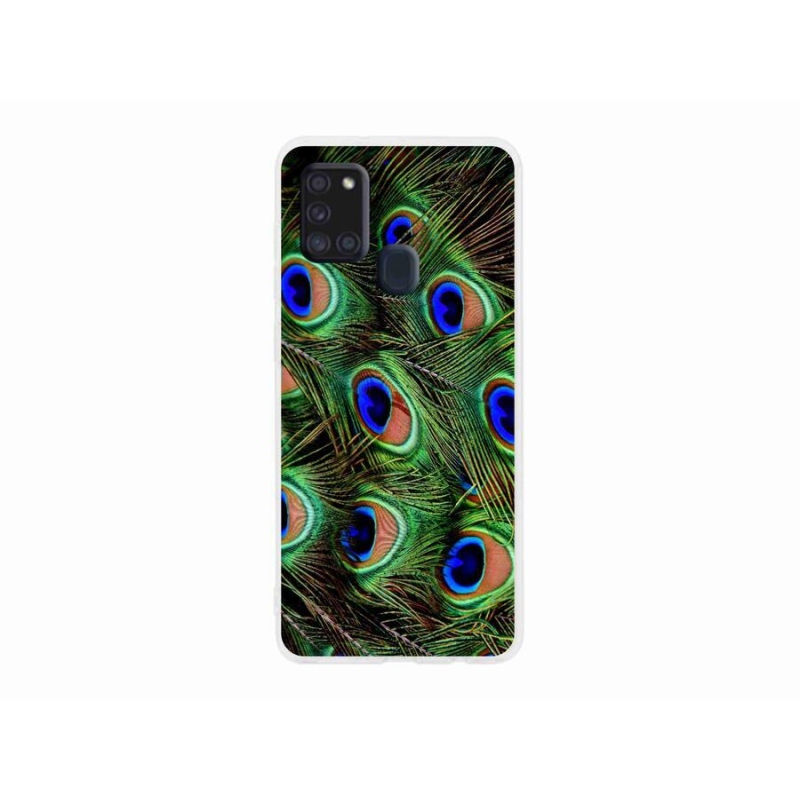 Zselés borítás mmCase Samsung Galaxy A21s készülékhez - pávatoll