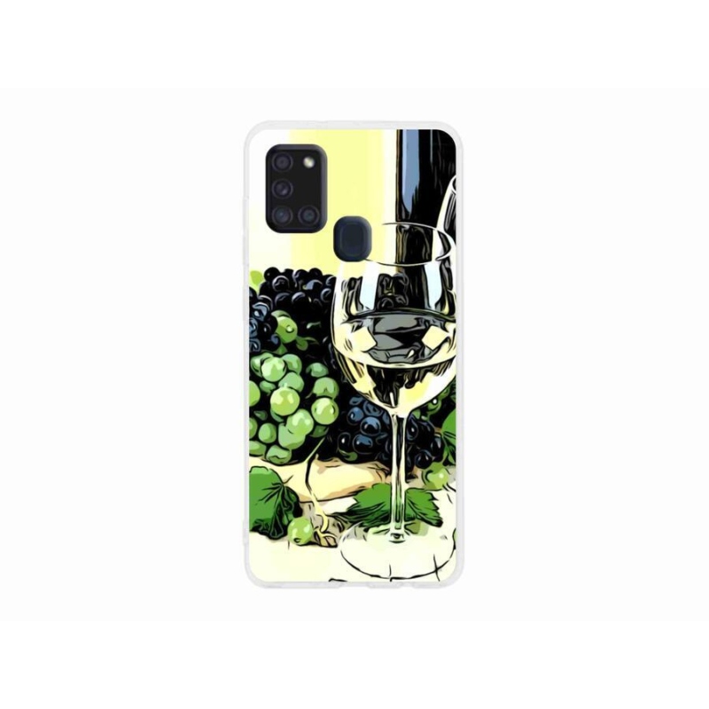 Gél borítás mmCase Samsung Galaxy A21s készülékhez - pohár bor