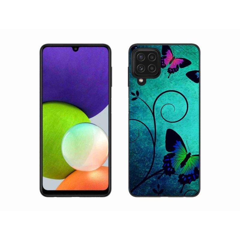 Gél borítás mmCase Samsung Galaxy A22 4G - színes pillangókhoz