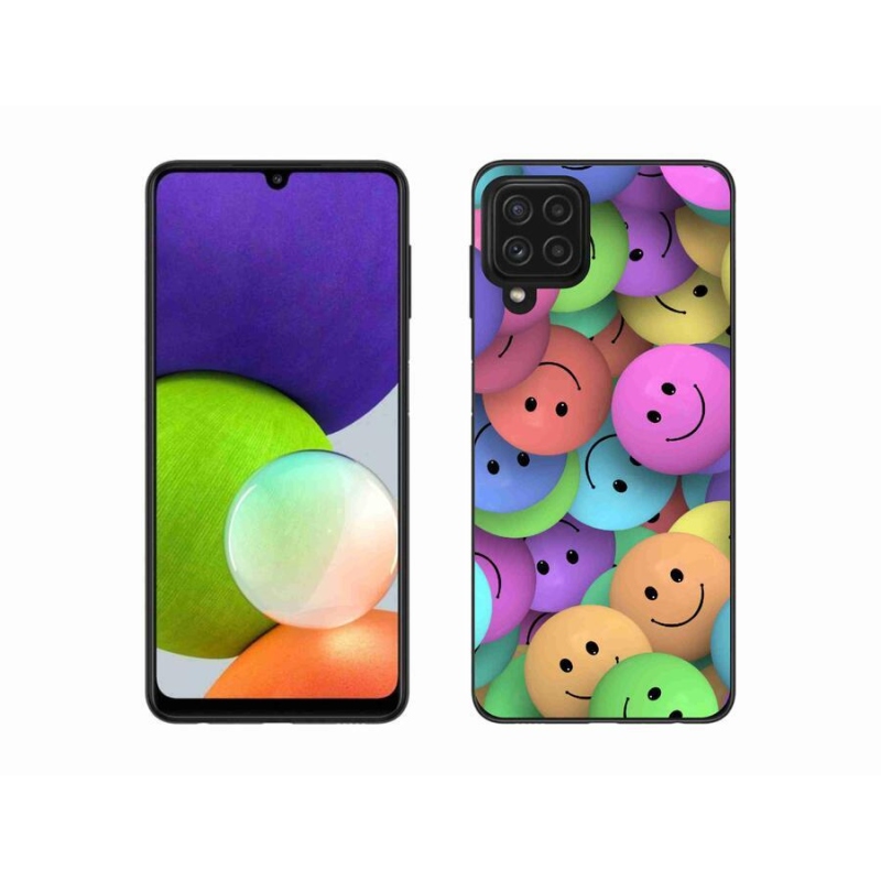 Gél borító mmCase a mobiltelefonon Samsung Galaxy A22 4G - színes smiley-k