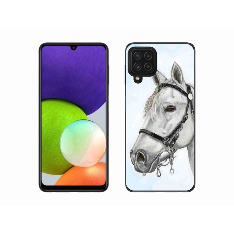 Zselés borítás mmCase Samsung Galaxy A22 4G - fehér ló 1