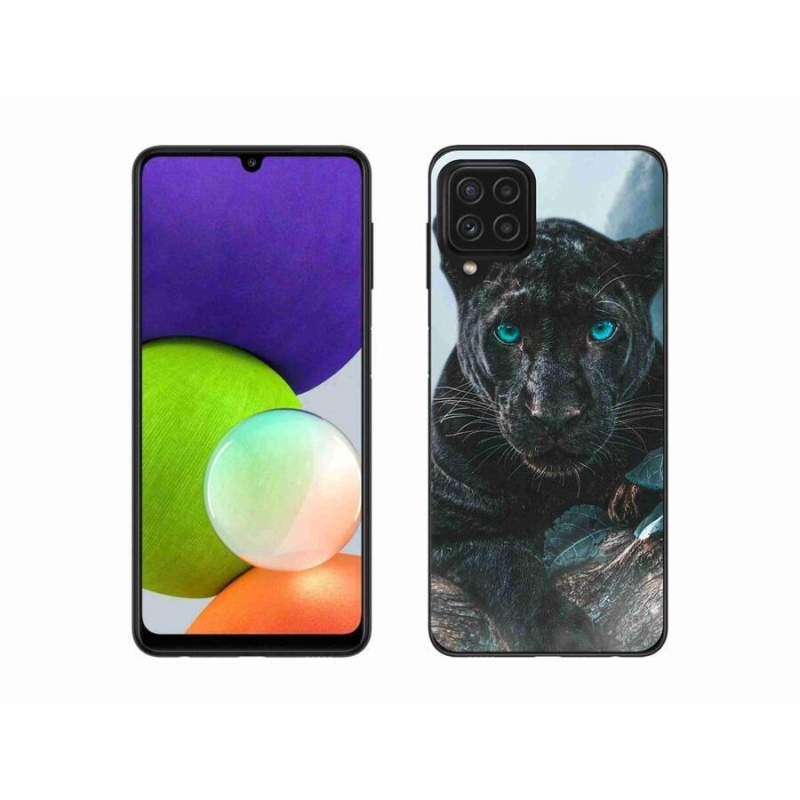 Zselés borítás mmCase Samsung Galaxy A22 4G - fekete párduc