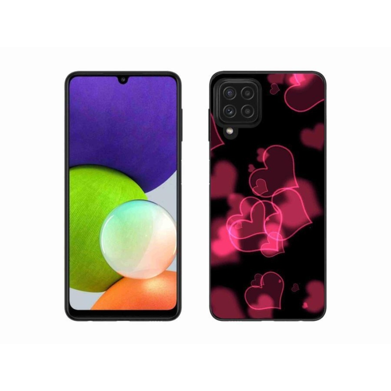 Gél védőhuzat mmCase Samsung Galaxy A22 4G - piros szívek