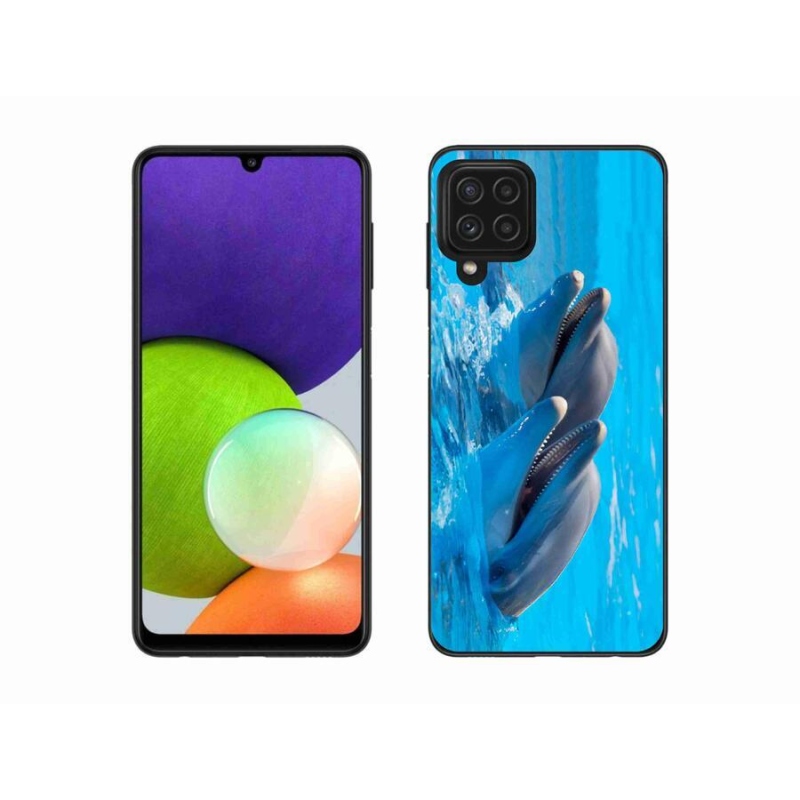 Zselés borítás mmCase Samsung Galaxy A22 4G - delfinek számára