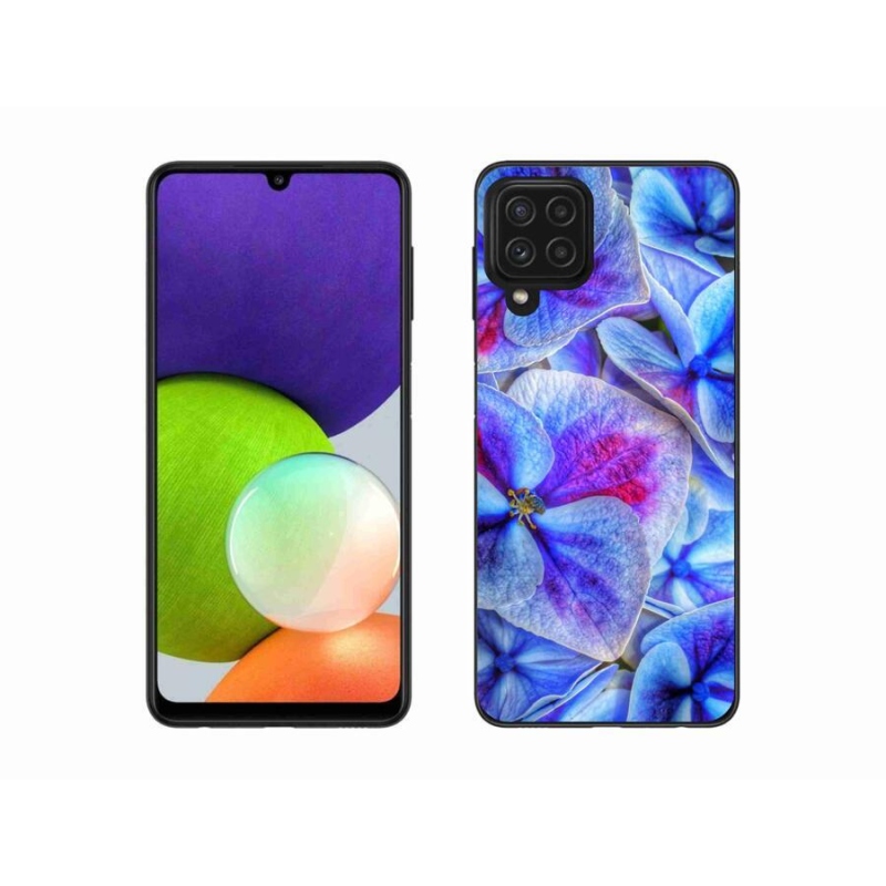 Gél védőhuzat mmCase Samsung Galaxy A22 4G - kék virágok 1