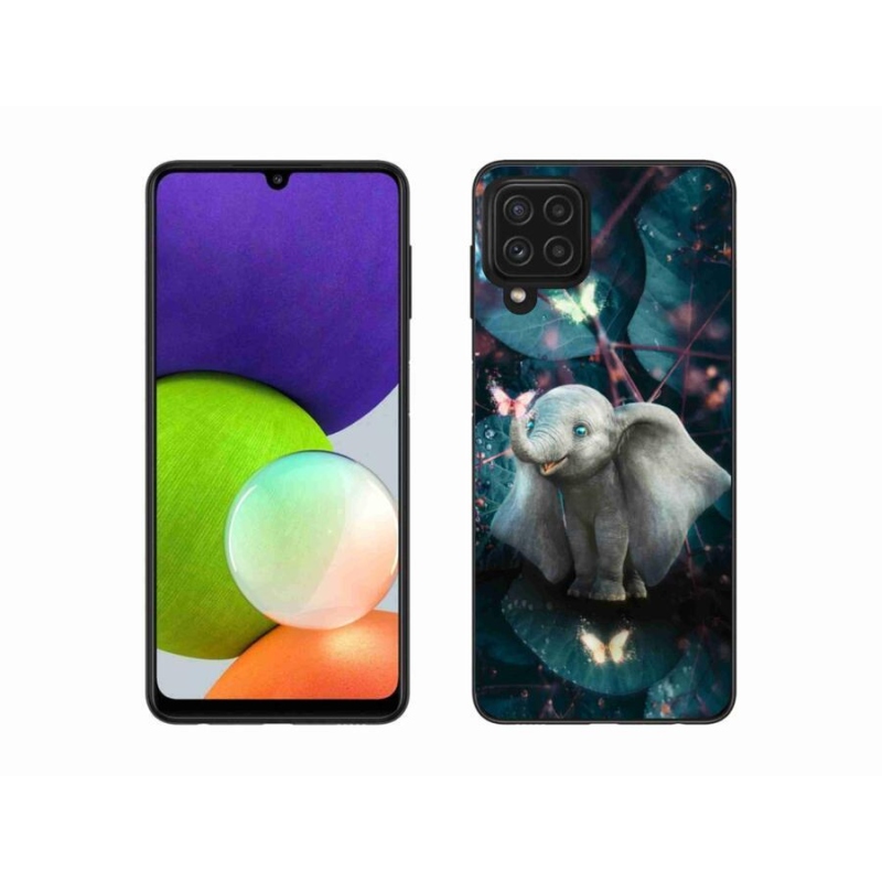 Gél borítás mmCase Samsung Galaxy A22 4G - aranyos elefánthoz