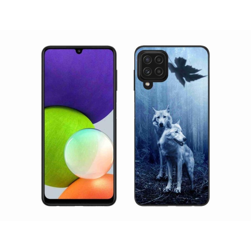Zselés borítás mmCase Samsung Galaxy A22 4G - farkasok az erdőben