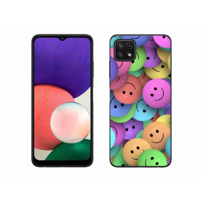 Gél borító mmCase a mobiltelefonon Samsung Galaxy A22 5G - színes smiley-k
