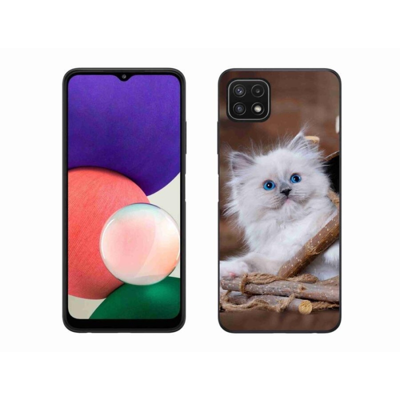 Zselés borítás mmCase Samsung Galaxy A22 5G - fehér cica