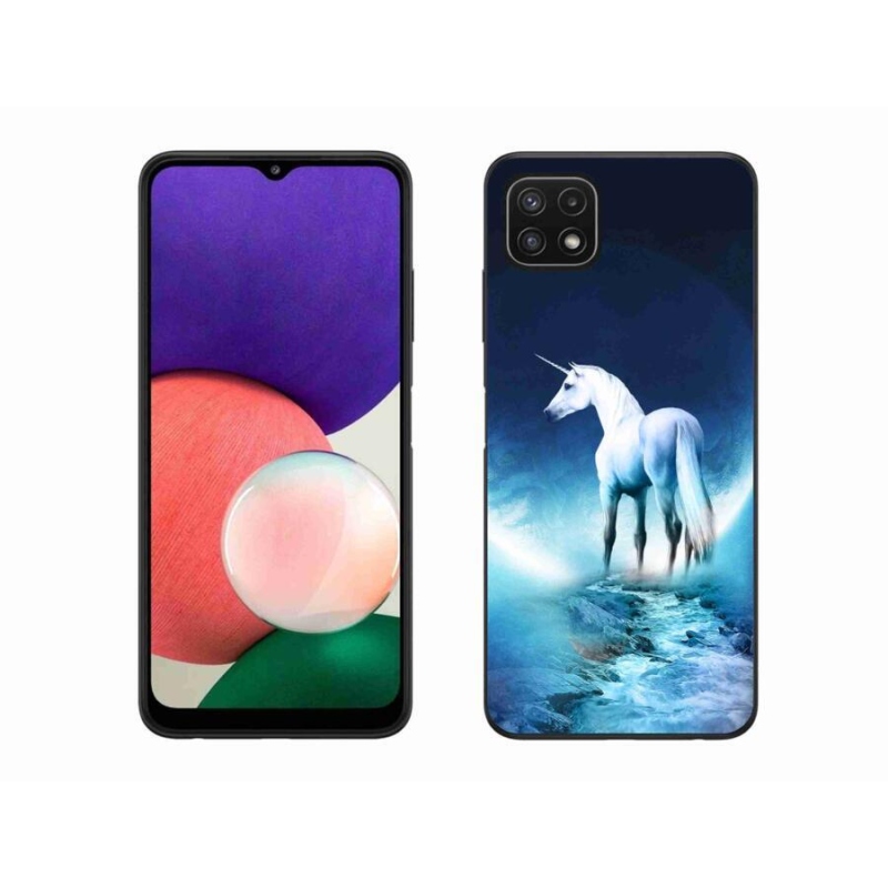 Gél védőhuzat mmCase Samsung Galaxy A22 5G - fehér egyszarvúhoz