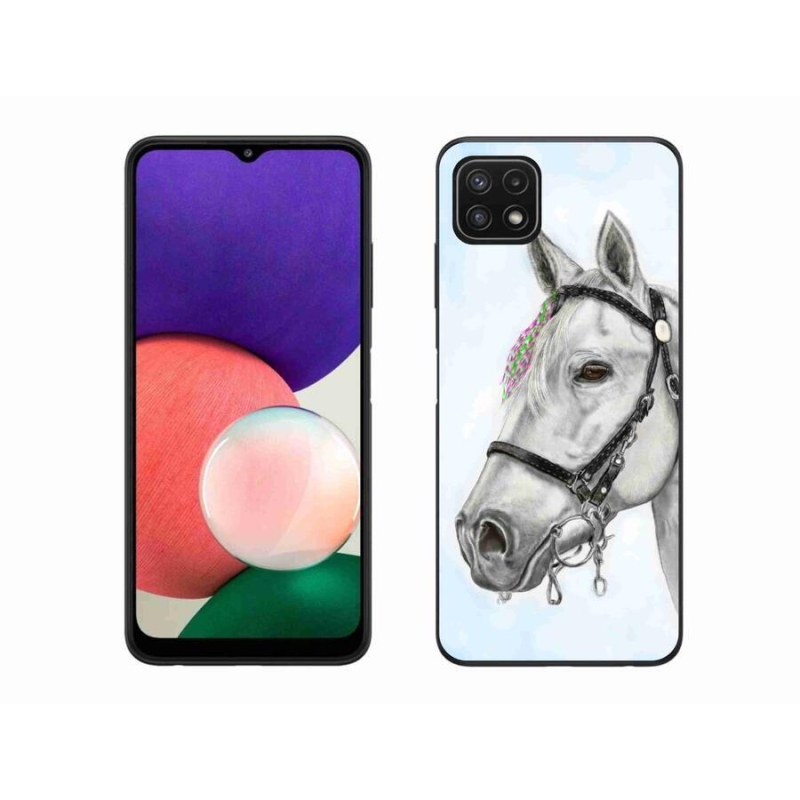 Gél védőhuzat mmCase Samsung Galaxy A22 5G - fehér ló 1