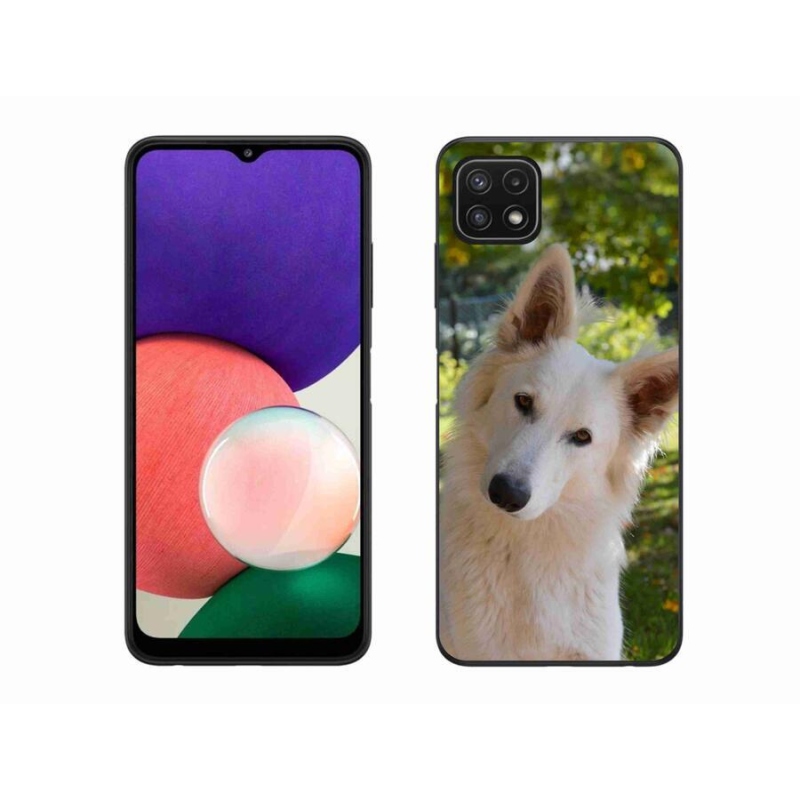 Gél védőhuzat mmCase Samsung Galaxy A22 5G - fehér Svájci juhász 1