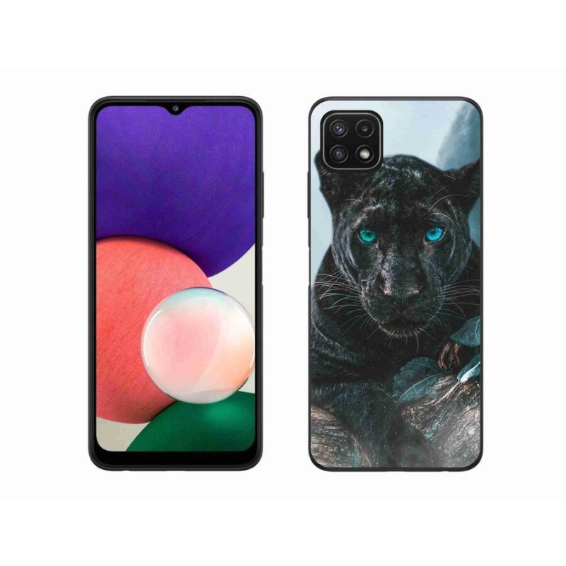 Zselés borítás mmCase Samsung Galaxy A22 5G - fekete párduc
