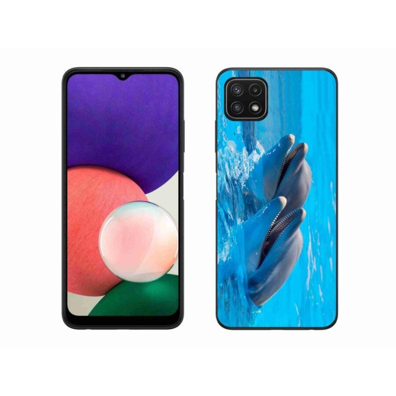 Zselés borítás mmCase Samsung Galaxy A22 5G - delfinek számára