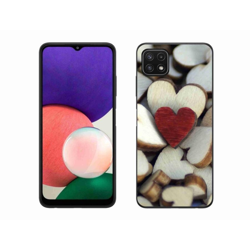 Zselés borítás mmCase Samsung Galaxy A22 5G - gravírozott piros szív