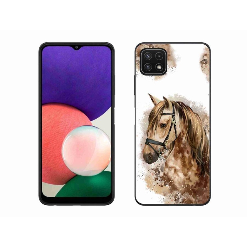 Zselés borítás mmCase Samsung Galaxy A22 5G - barna rajzfilm lóhoz