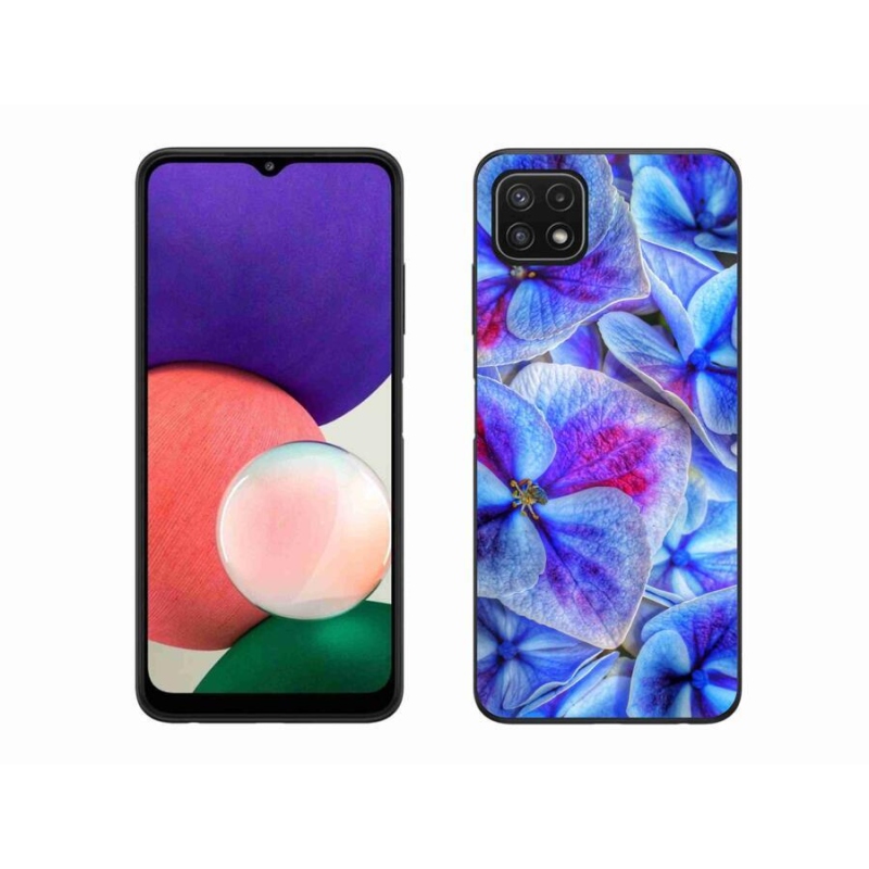 Gél védőhuzat mmCase Samsung Galaxy A22 5G - kék virágok 1