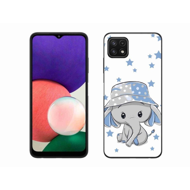 Gél védőhuzat mmCase Samsung Galaxy A22 5G - kék elefánthoz