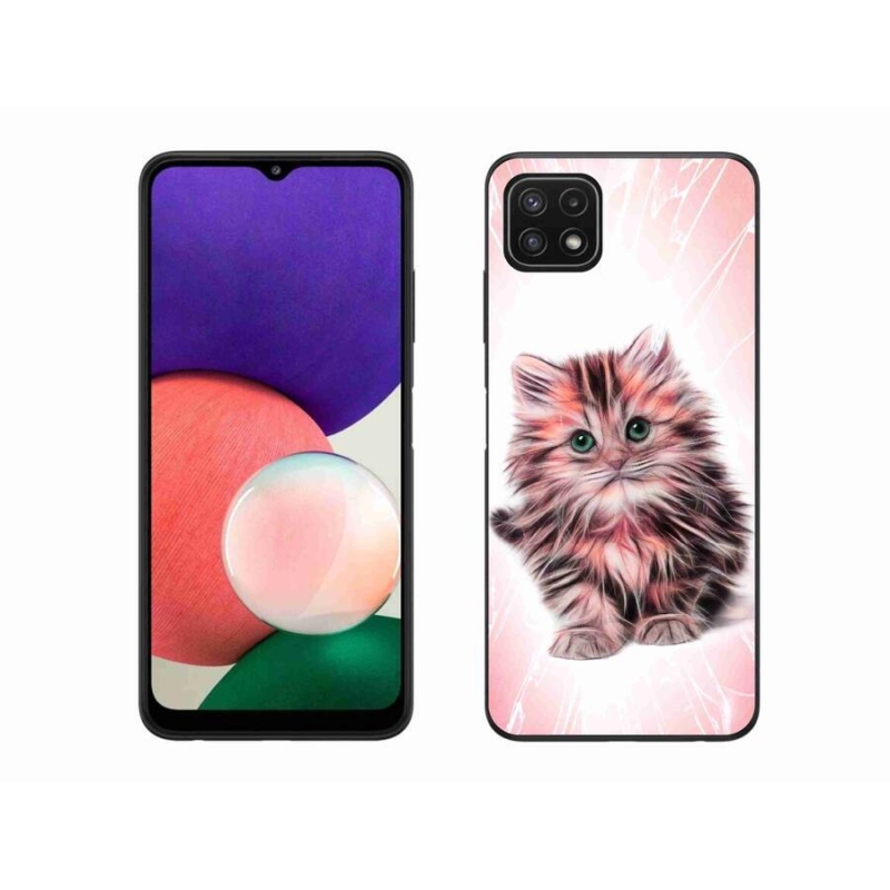Gél borítás mmCase Samsung Galaxy A22 5G - aranyos cica - Samsung Galaxy A22 5G számára