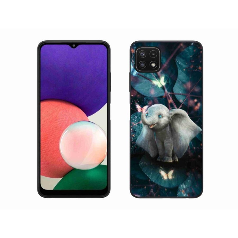 Gél borítás mmCase Samsung Galaxy A22 5G - aranyos elefánthoz