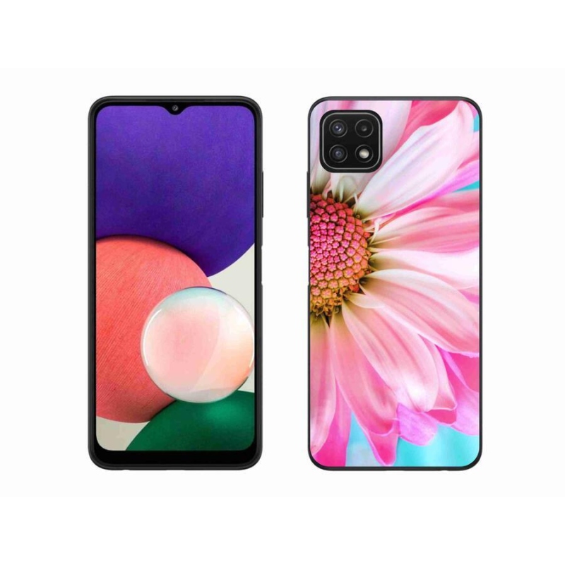 Gél védőhuzat mmCase Samsung Galaxy A22 5G - rózsaszín virág