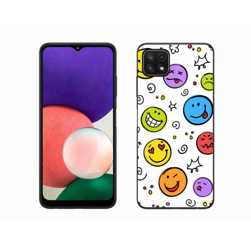 Gél borítás mmCase Samsung Galaxy A22 5G - smiley-khez
