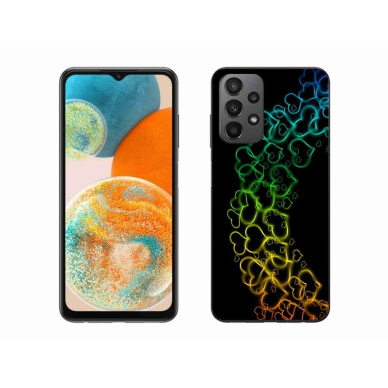 Zselés borítás mmCase Samsung Galaxy A23 4G/5G készülékhez - színes szívek