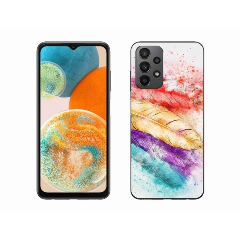 Zselés borítás mmCase Samsung Galaxy A23 4G/5G készülékhez - színes tollakkal