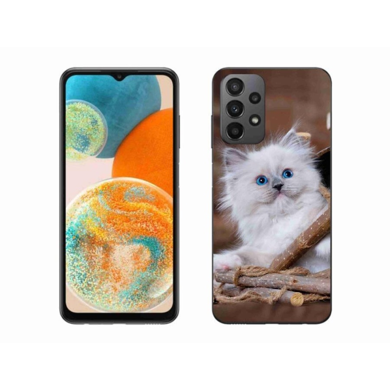 Gél védőhuzat mmCase Samsung Galaxy A23 4G/5G készülékhez - fehér cica