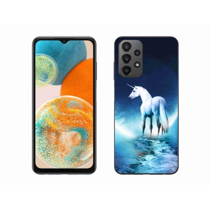 Gél védőhuzat mmCase Samsung Galaxy A23 4G/5G készülékhez - fehér egyszarvú