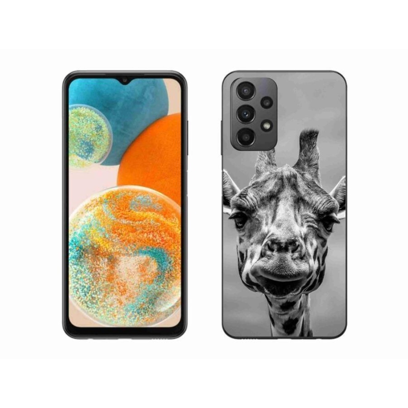 Zselés borítás mmCase Samsung Galaxy A23 4G/5G készülékhez - fekete-fehér zsiráf