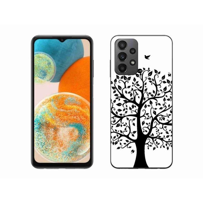 Zselés borítás mmCase Samsung Galaxy A23 4G/5G - fekete és fehér fa