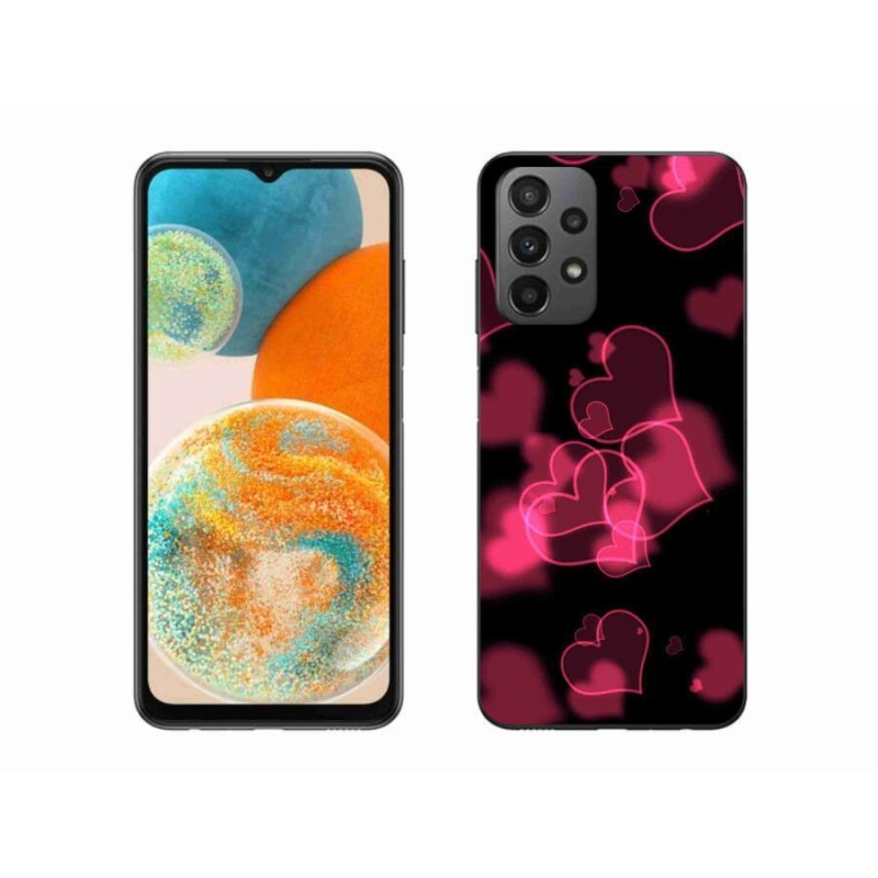 Zselés borítás mmCase Samsung Galaxy A23 4G/5G készülékhez - piros szívek