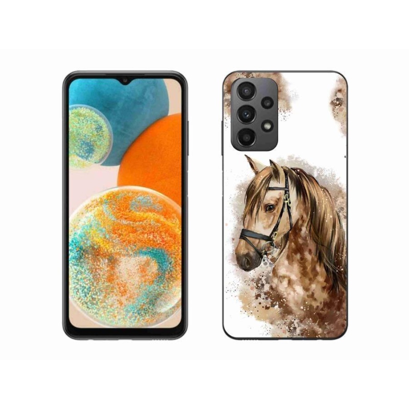 Zselés borítás mmCase Samsung Galaxy A23 4G/5G - barna rajzfilm lóhoz