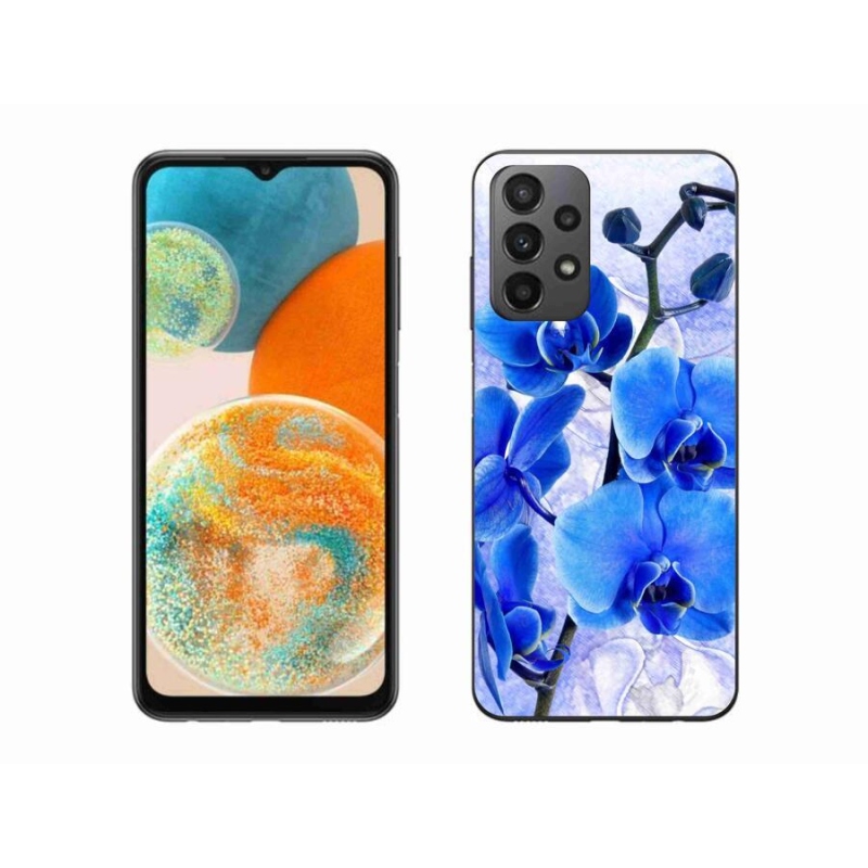 Gél védőhuzat mmCase Samsung Galaxy A23 4G/5G készülékhez - kék virágok