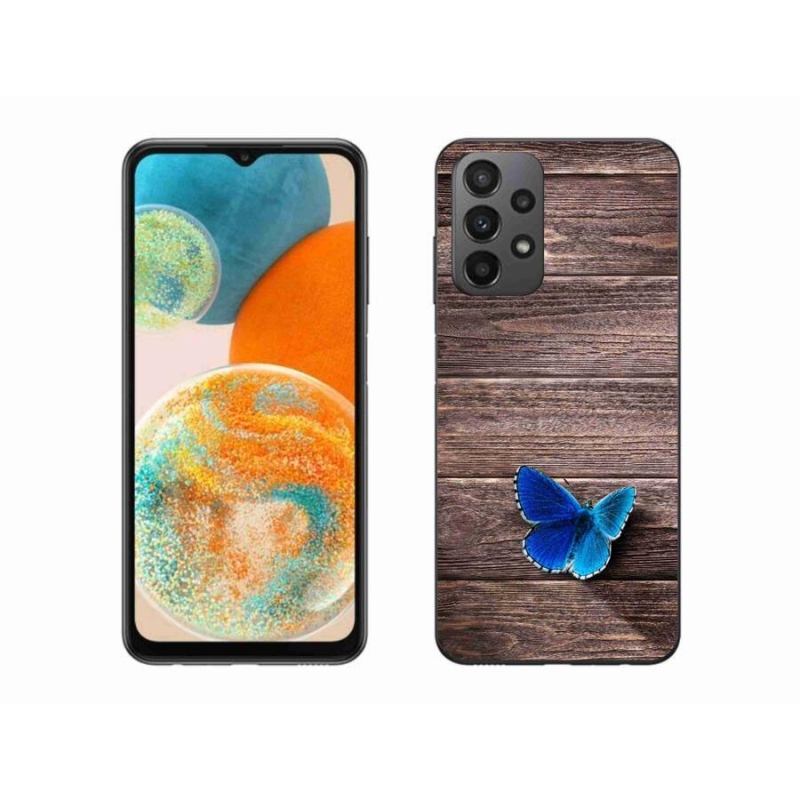 Gél védőhuzat mmCase Samsung Galaxy A23 4G/5G - kék pillangó 1