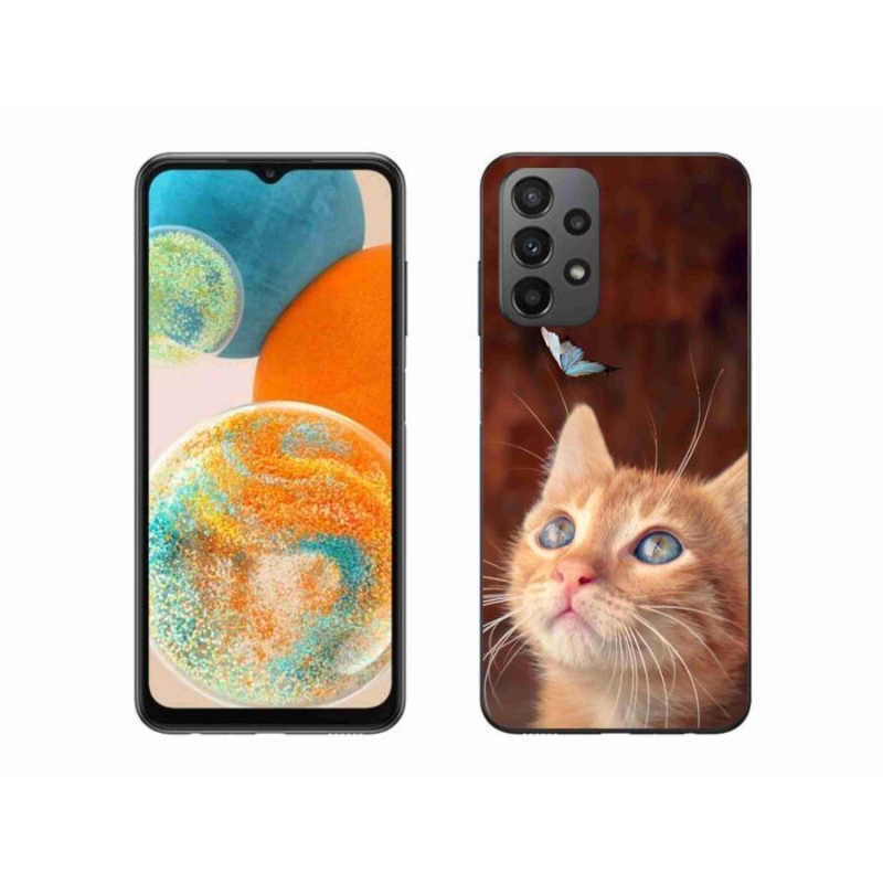 Gél borítás mmCase Samsung Galaxy A23 4G/5G készülékhez - pillangó és cica
