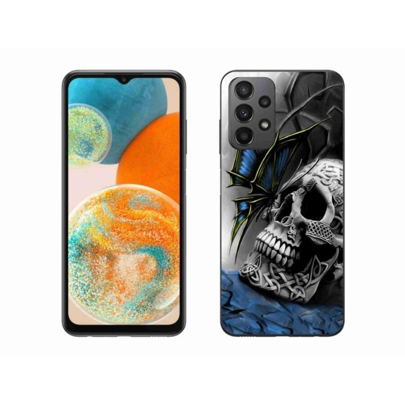 Gél borítás mmCase Samsung Galaxy A23 4G/5G készülékhez - pillangó és koponya