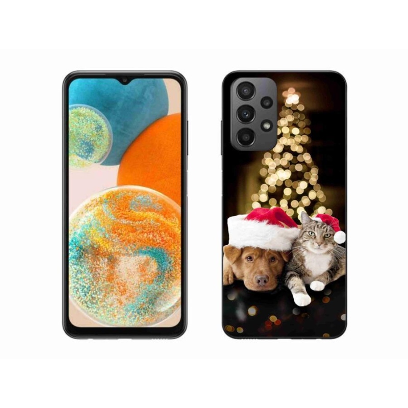 Gél borítás mmCase Samsung Galaxy A23 4G/5G - Karácsonyi kutya és macska