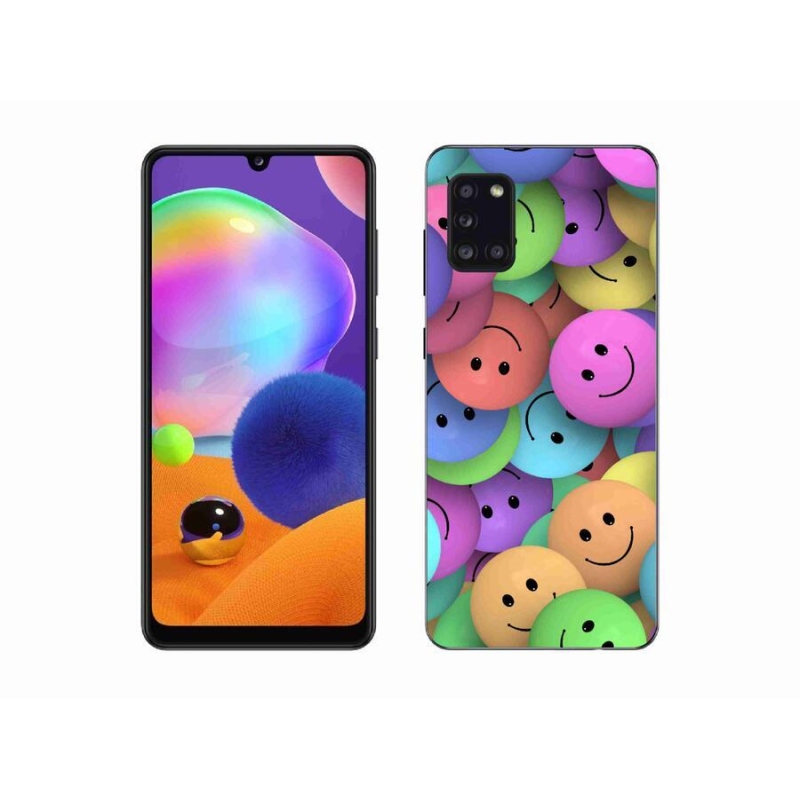Gél borító mmCase a mobiltelefonon Samsung Galaxy A31 - színes smiley-k