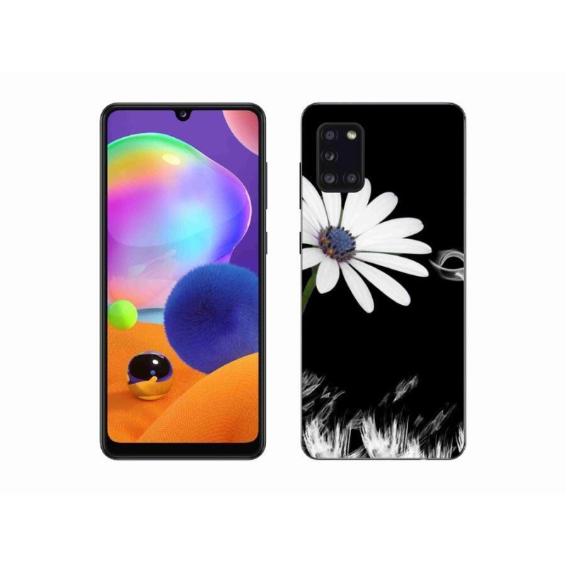 Gél védőhuzat mmCase Samsung Galaxy A31 készülékhez - fehér virág
