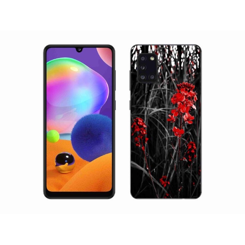 Gél borítás mmCase Samsung Galaxy A31 - piros növényhez