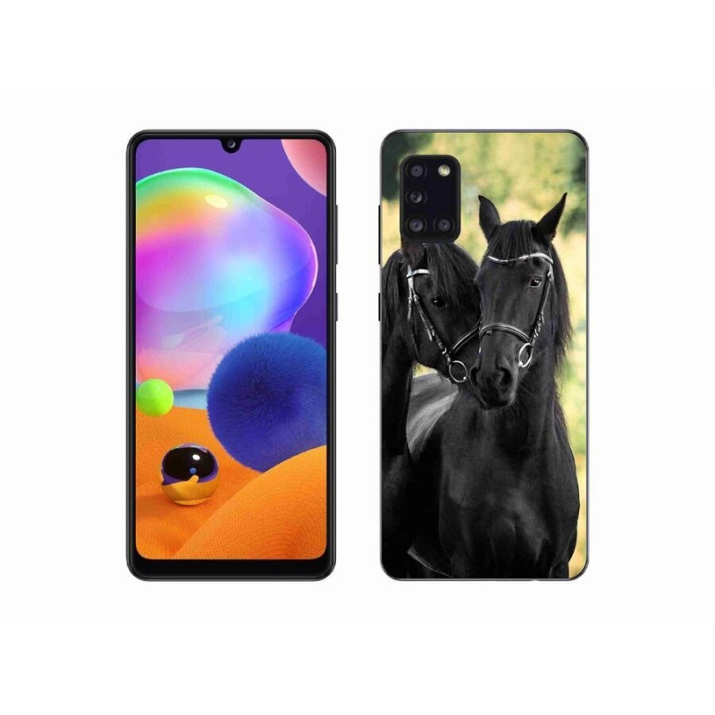 Gél borítás mmCase Samsung Galaxy A31 készülékhez - két fekete ló