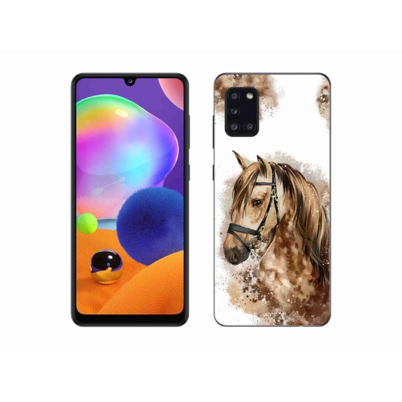 Zselés borítás mmCase Samsung Galaxy A31 - barna rajzfilm lóhoz