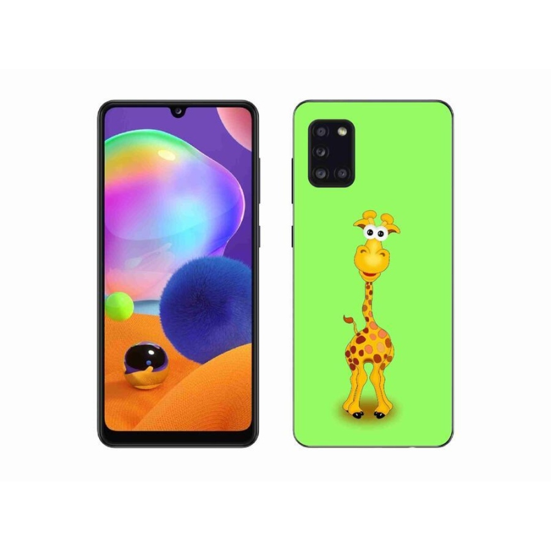 Zselés borítás mmCase Samsung Galaxy A31 készülékhez - rajzfilm zsiráf